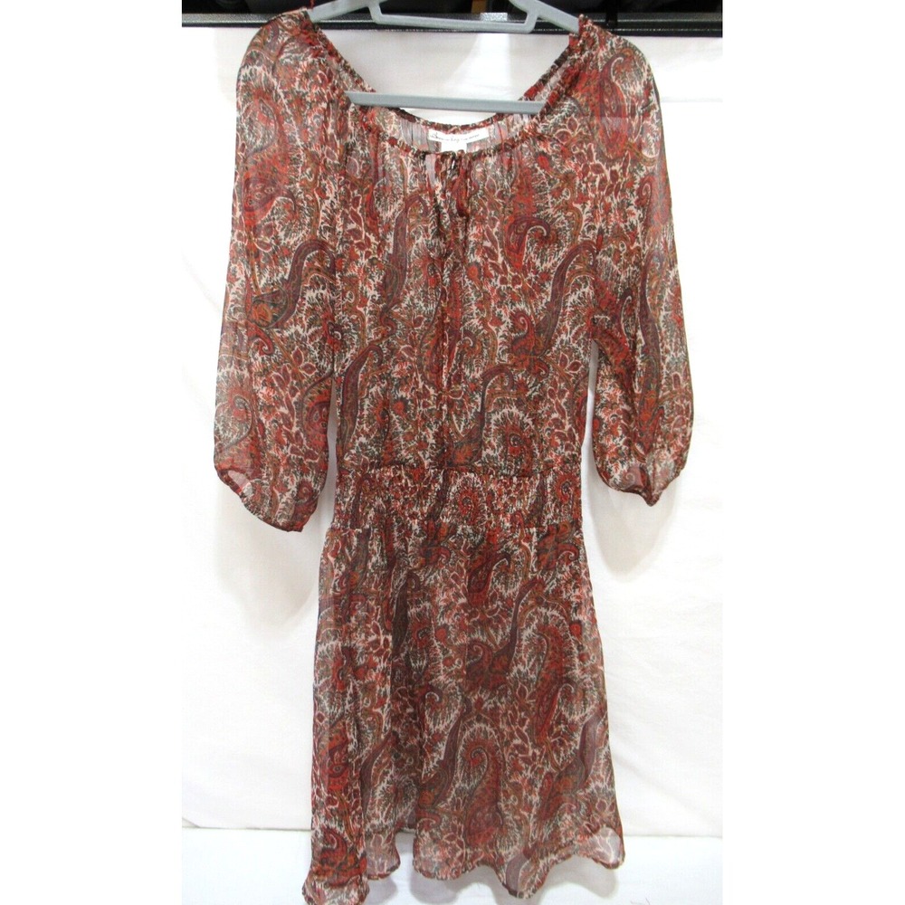 American Rag Cie Medium Multicolor Sheer‎ Floral Print Blouson Smocked Dress